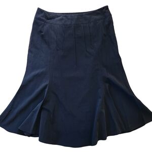 LES COPAINS Italian A-Line Midi Skirt Black Office Business Casual SZ 44 (US M)